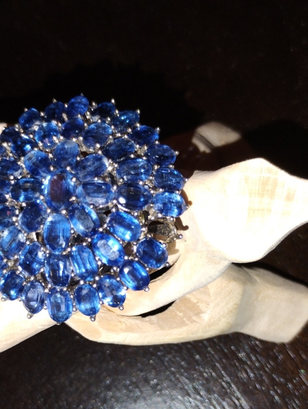 Massive Kyanite Ring With Missing Stone In 925 Sterling Silver - Picture 3 of 5